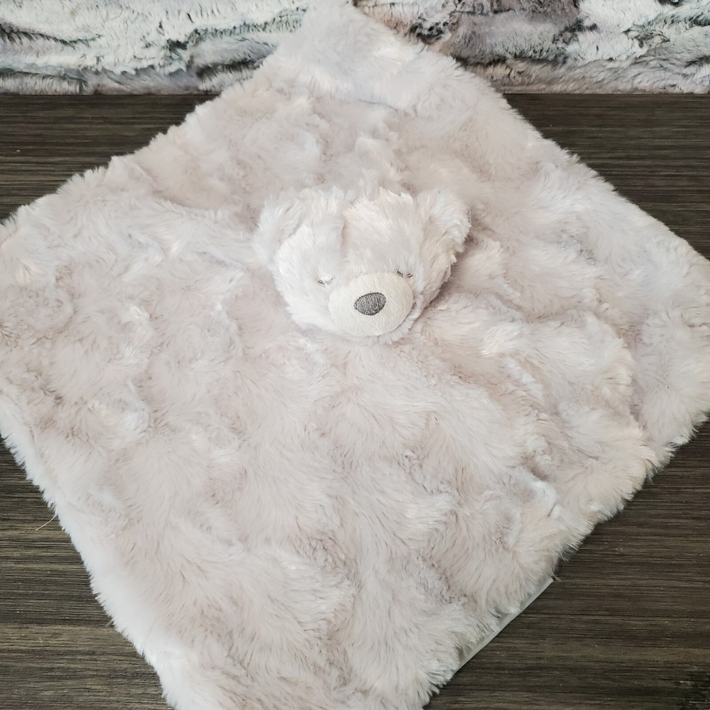 Blankets And Beyond Gray Sherpa Teddy Bear Security Lovie Lovey Used 14"